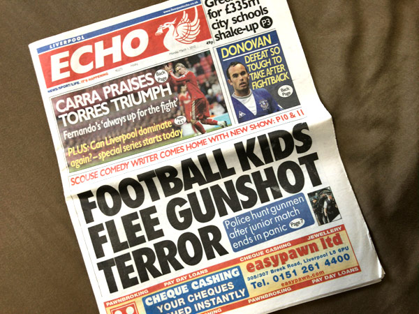 2010年3月1日版のリバプールエコー（Liverpool Echo）
